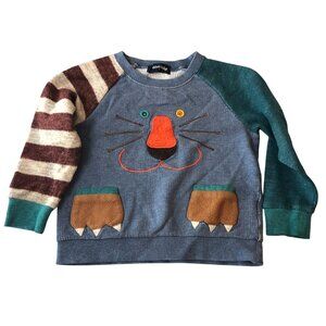 PONMENOKO X Klädskåp Kladskap Baby Boys Sweatshirt Animal Blue 100 3T